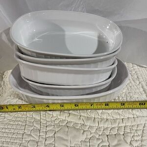 Corningware White Oval Dish set of 5.